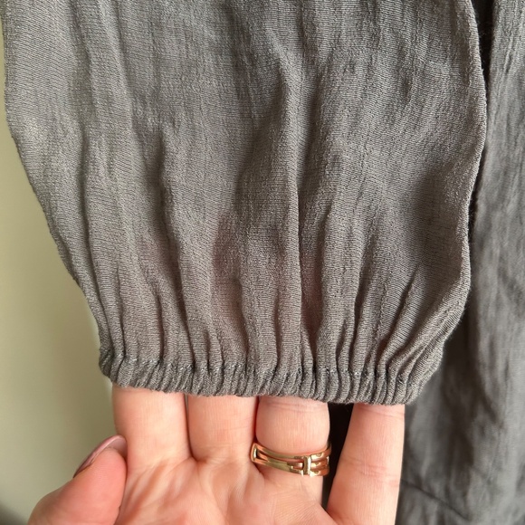 Women's Long Sleeve Lace Boho Blouse Tunic Grey Sz XL Whimsical Fairy Core Flowy - Picture 5 of 7